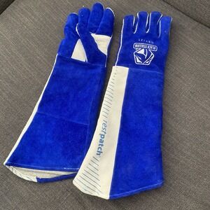 Black Stallion 21" Split Cowhide Stick Gloves with RestPatch GS1321 Large